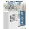 thumbnail image 5 of Portable Air Conditioner, 8000 BTU for Rooms Up to 350 Sq. Ft. 4 Modes with Remote Control Quiet AC, Dehumidifier, Fan Includes Window Installation Kit, 24-Hour Timer,Sleep Mode,White, 5 of 7