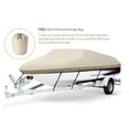 thumbnail image 4 of Seamander 600 Denier Heavy Duty Waterproof Boat Cover, Fits 20'-22' V-Hull Fishing Ski Boats, Beige, 4 of 5