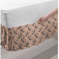 thumbnail image 2 of Bird Print Bed Skirt, Repetitive Retro Design Graphic of Swallows Flying, Elastic Bedskirt Dust Ruffle Wrap Around for Bedding Decor, 4 Sizes, Ecru Charcoal Grey, by Ambesonne, 2 of 2