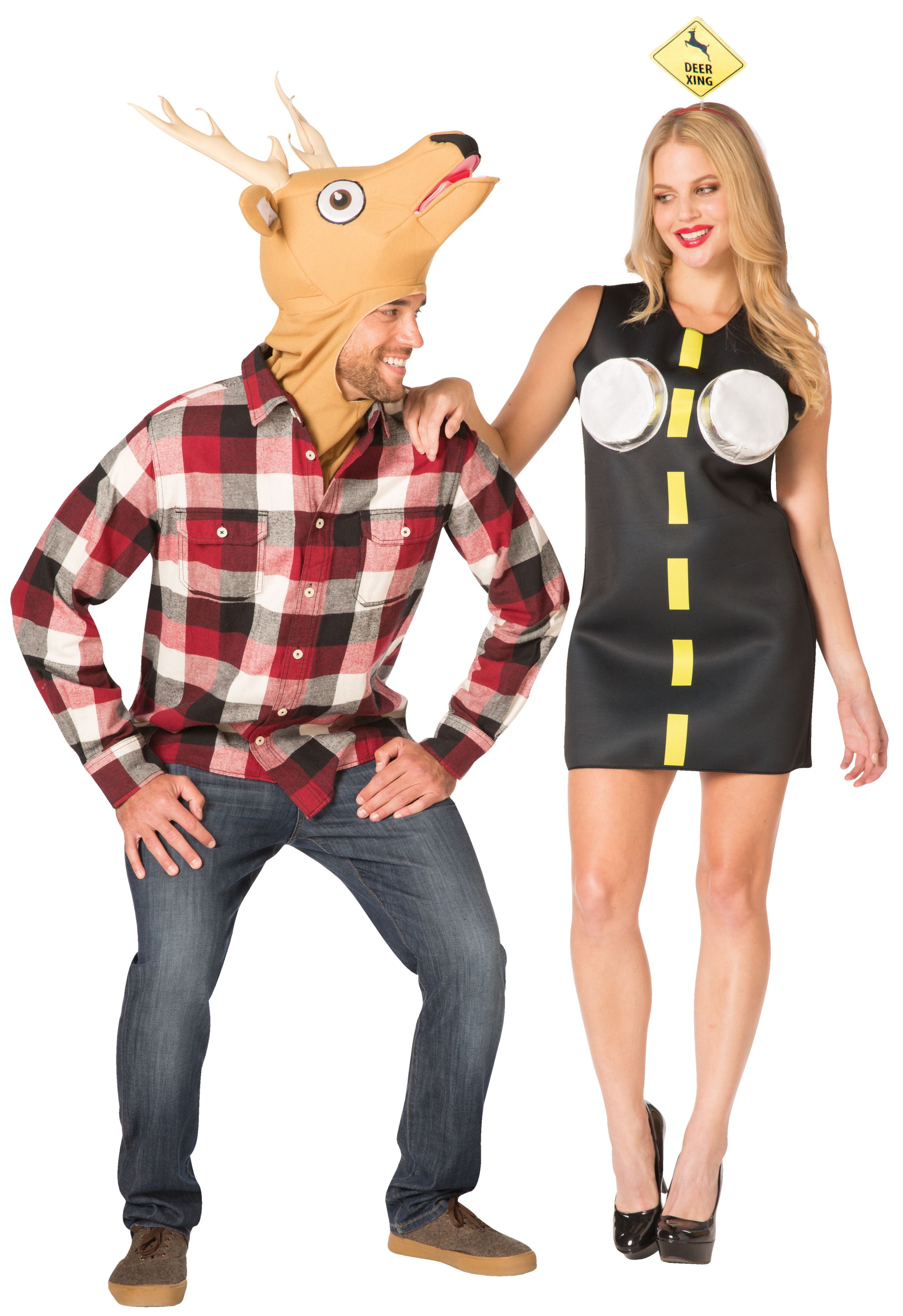 Deer in Headlights Couples Halloween Party Costume, One Size Fits Most Adul...