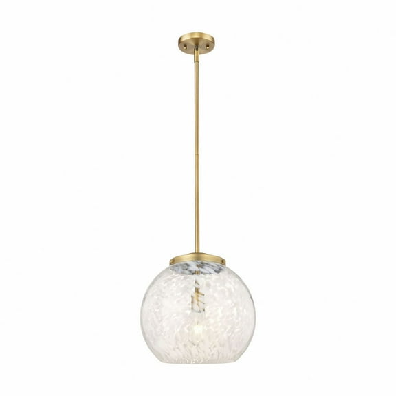 Innovations Lighting - White Mouchette - 1 Light Stem Hung Pendant In Modern