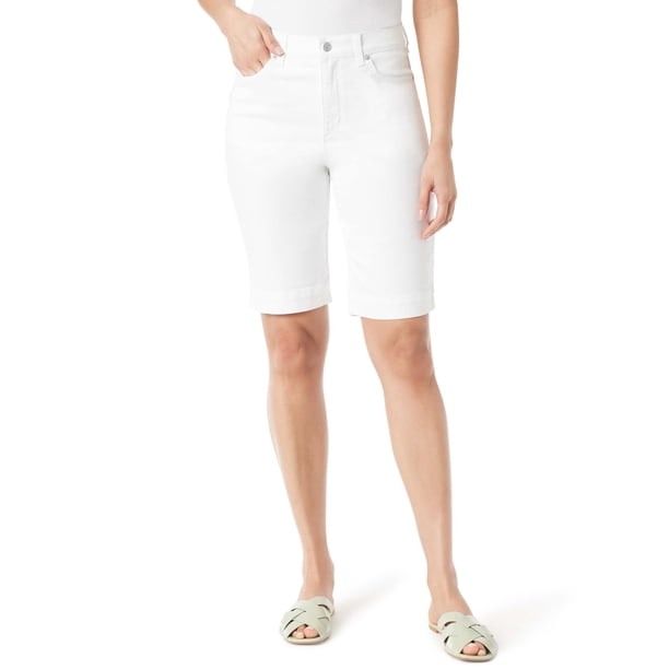 Shorts Gloria Vanderbilt Amanda Bermuda Tiro Alto Blanco