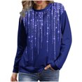 thumbnail image 1 of Camiseta de manga larga con estampado de cuello redondo suelto a la moda para mujer Pompotops gfhjh10954, 1 of 5