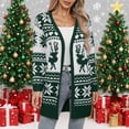thumbnail image 2 of Sweaters for women Festive Cardigan Knit Sweater Coat For Seasonal Celebrations christmas sweater women, 2 of 4