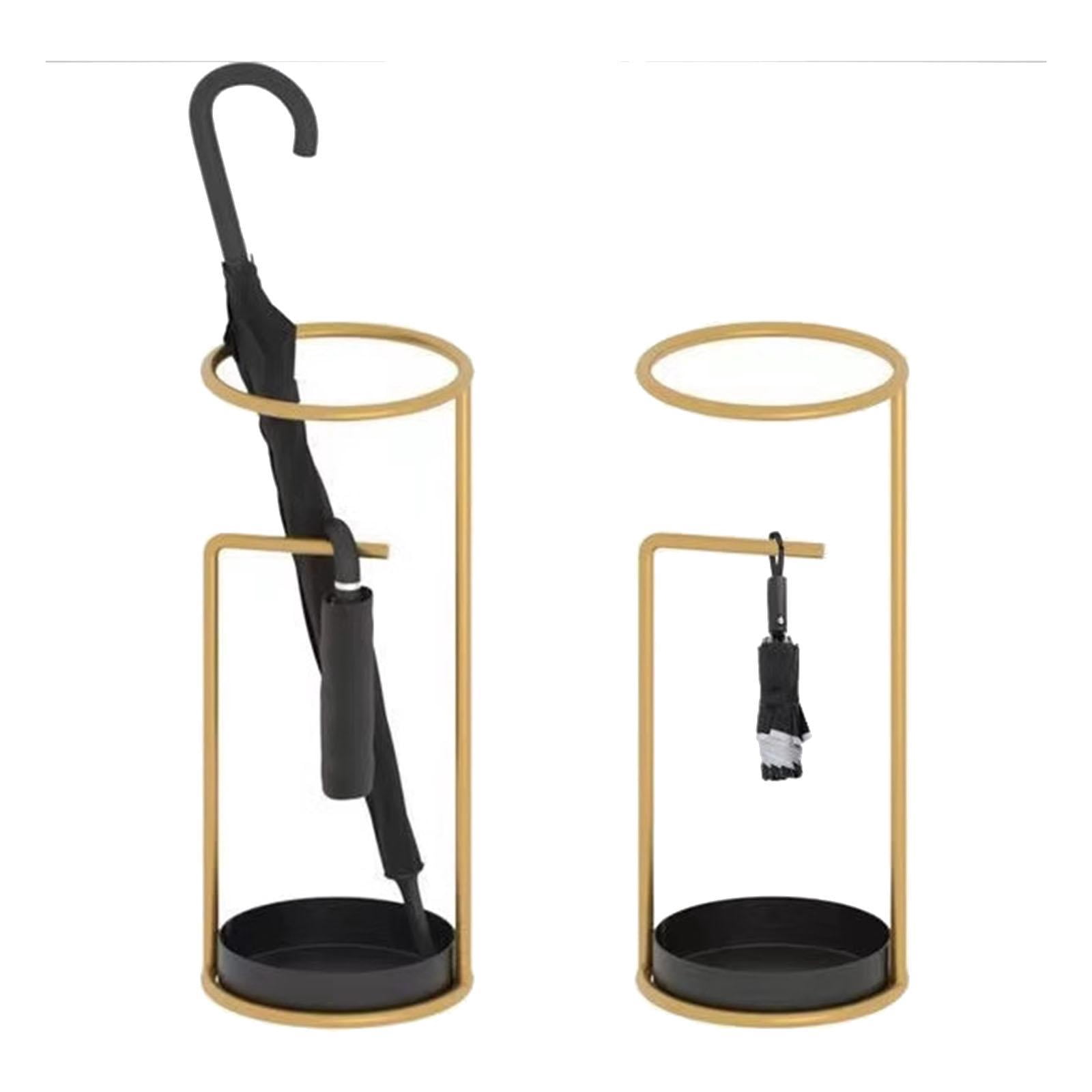 Fiocias Umbrella Stand Holder Umbrella Organizer Bin with Drip Tray for Kitchen Corridor Gold