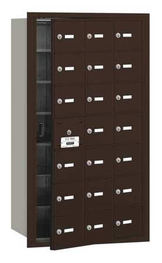 4B+ Horizontal Mailbox (Includes Master Commercial Lock) - 21 A Doors (20 usable) - Bronze - Front Loading - Private Access
