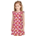 thumbnail image 1 of Fotbe Piggy Sunflower Vestido de Dormir para Niñas de 3 a 10 Años, Mangas Cortas, Estilo Princesa, Pijama Camisón con Mangas Voladas-Large, 1 of 6