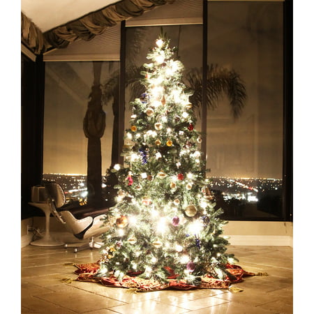 8 FT CLASSIC EVER GREEN ARTIFICIAL CHRISTMAS TREE PE PVC TIPS LED LIT LIGHT PINE - Walmart.com