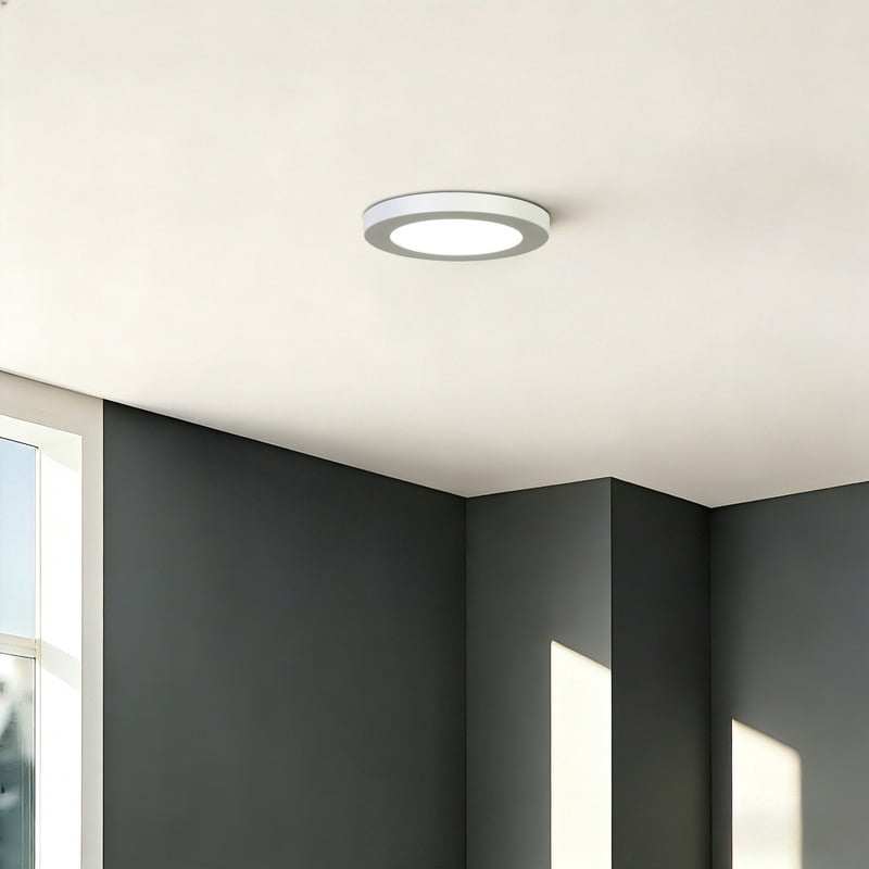 LNC 5" LED Flush Mount Ceiling Light,5CCT Adjustable,Ultra Thin,Damp Rated