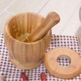 thumbnail image 3 of Bamboo Mortar And Pestle Set With Lid Spice Grinder Kitchen Cooking Tools For Herb Spice Mixing Grinding Bowl Kitchenware A-G, 3 of 5