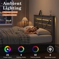 thumbnail image 4 of Full Size Storage Bed Frame with Headboard, 4 Drawers Under Bed + LED Lighting, Farmhouse Platform Bed with Metal Slats, No Box Spring Needed, Antique Gray, 4 of 12