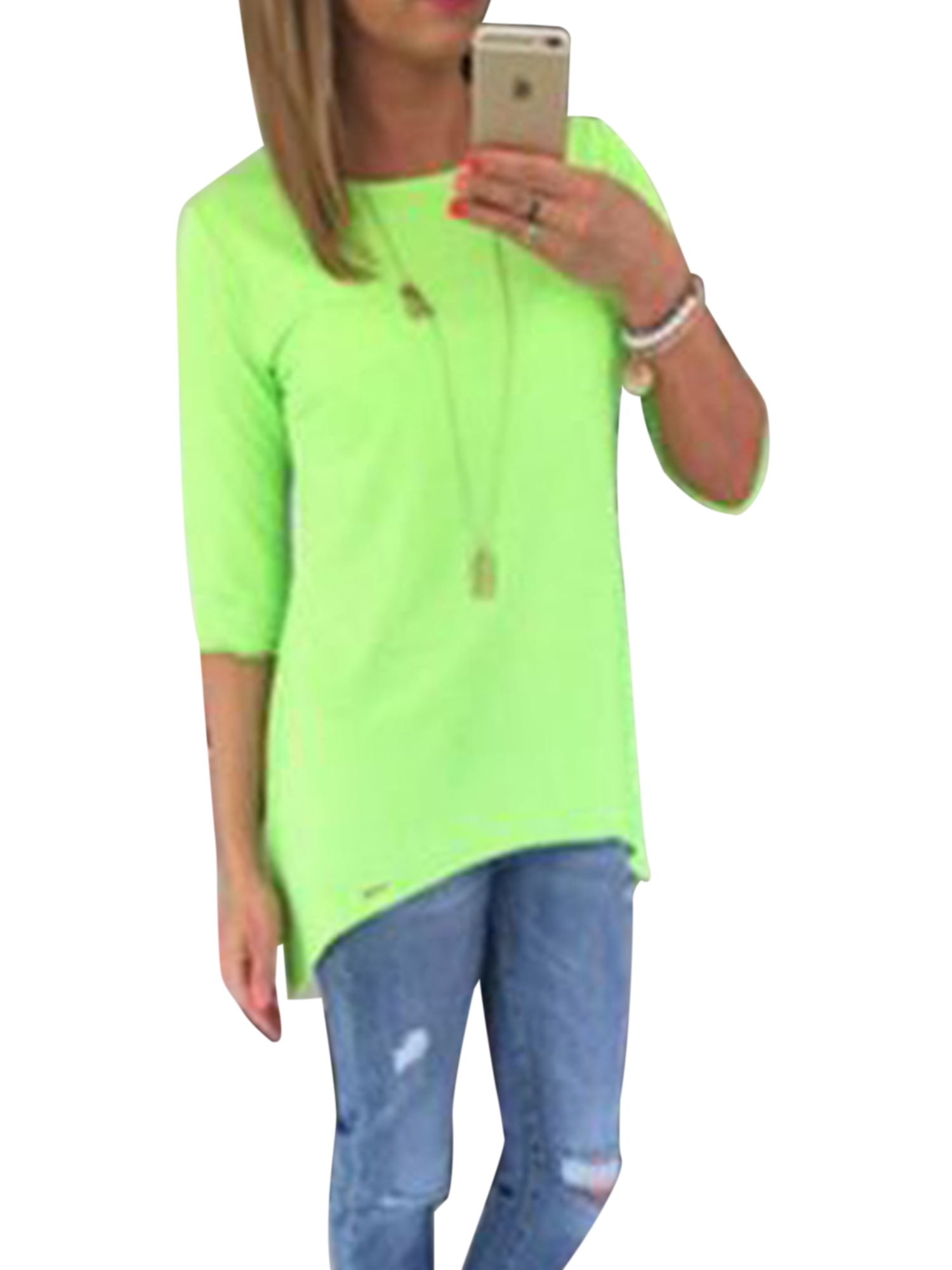women's three quarter length sleeve polo shirts