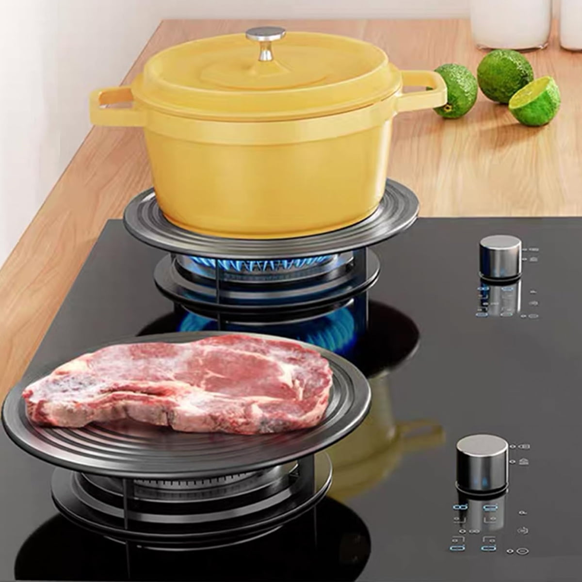 Heat Diffuser For Gas Stove, Reinforced Anodized Aluminum Defrosting Tray, Creates Flat Cooking Surface, Eliminates Hot Spots In Pans, Even Heat Distribution For Gas Stove Adapter