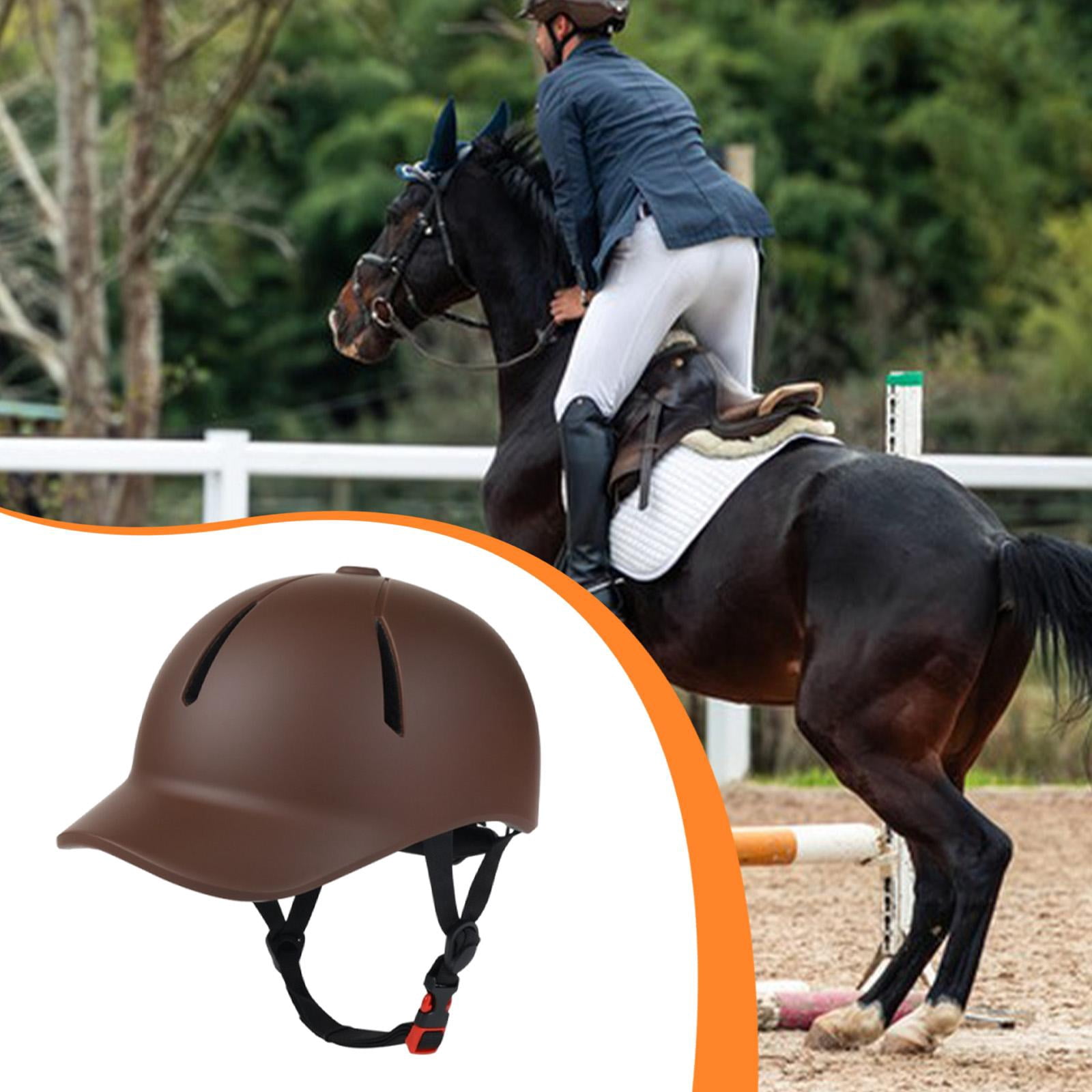 QSTDGVPW Equestrian Helmet Adjustable Riding Cap Breathable Lightweight Comfortable Horse coffee S