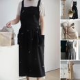 thumbnail image 2 of Reheyre Breathable Retro Cotton Cross Back Cooking Apron Embroidered Bib Apron for Home, 2 of 8