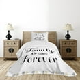 thumbnail image 4 of Ambesonne Retro Quilted Bedspread Set 2 Pcs, Family Words Ink Sketch, Twin Size, Black Brown White, 4 of 5