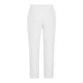 thumbnail image 6 of Inleife Mens Pants Men Solid Casual Elastic Waist Pocket Sport Pants Side Zipper Pants White M, 6 of 6