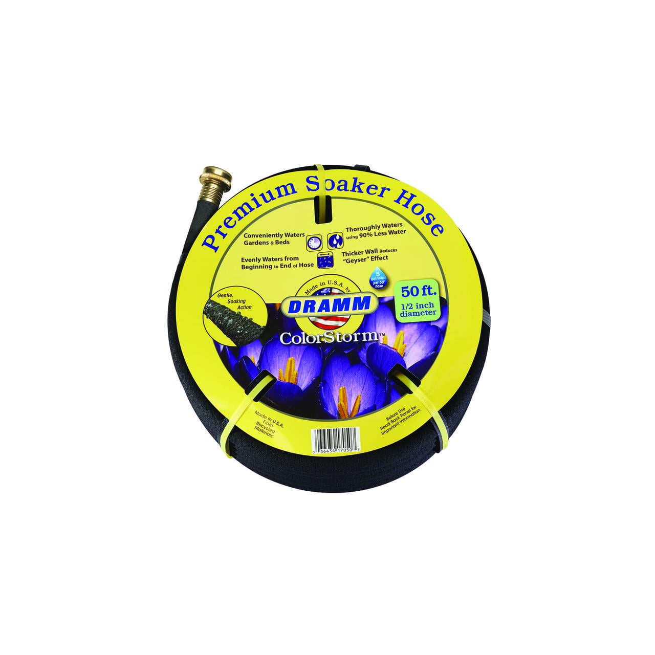 Dramm ColorStorm 1/2 in. Dia. x 50 ft. L Premium Grade Black Rubber Soaker Hose