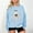 Light Blue 2, variant on Wensltd Fall V Neck Sweatshirt for Women Funny Halloween Long Sleeve Graphic Family Party Tops