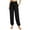 Black, variant on Hwmodou Female Pants Solid Color High Waisted Straight Leg Harem With Pockets Pajamas Casual Loose Sweat Slacks Dailywear Gym Trousers For Woman
