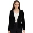 thumbnail image 1 of Blazer de Terciopelo con Un Botón Chaqueta de Manga Larga para Mujer Negro XL, 1 of 5