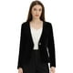 thumbnail image 1 of Blazer de Terciopelo con Un Botón Chaqueta de Manga Larga para Mujer Negro XL, 1 of 5