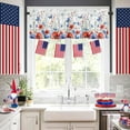 thumbnail image 2 of American Flag Valance for Windows Kitchen Living Room Valances Rod Pocket Bathroom Small Window Treatment USA Fourth of July Independence Day Poppy Flower 1 Panel, 54 x 18 Inch, 2 of 6