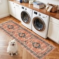 thumbnail image 7 of YOUFORTONG 2x6 Washable Hallway Runner, Oriental Farmhouse Non-Slip Ultra Soft Rug,Stain Resistant Carpet for Entryway Kitchen Living Room Bedroom,Orange, 7 of 7