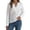 White, variant on Women'S Blouses Dressy Casual Triple V Neck Long Sleeve Blouse Business Work Tops White XL