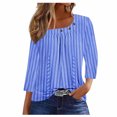 thumbnail image 2 of Fiudx Ropa de Mujer Blusa de Manga 3/4 a La Moda para Mujer, Camiseta Estampada, Top Informal, 2 of 5