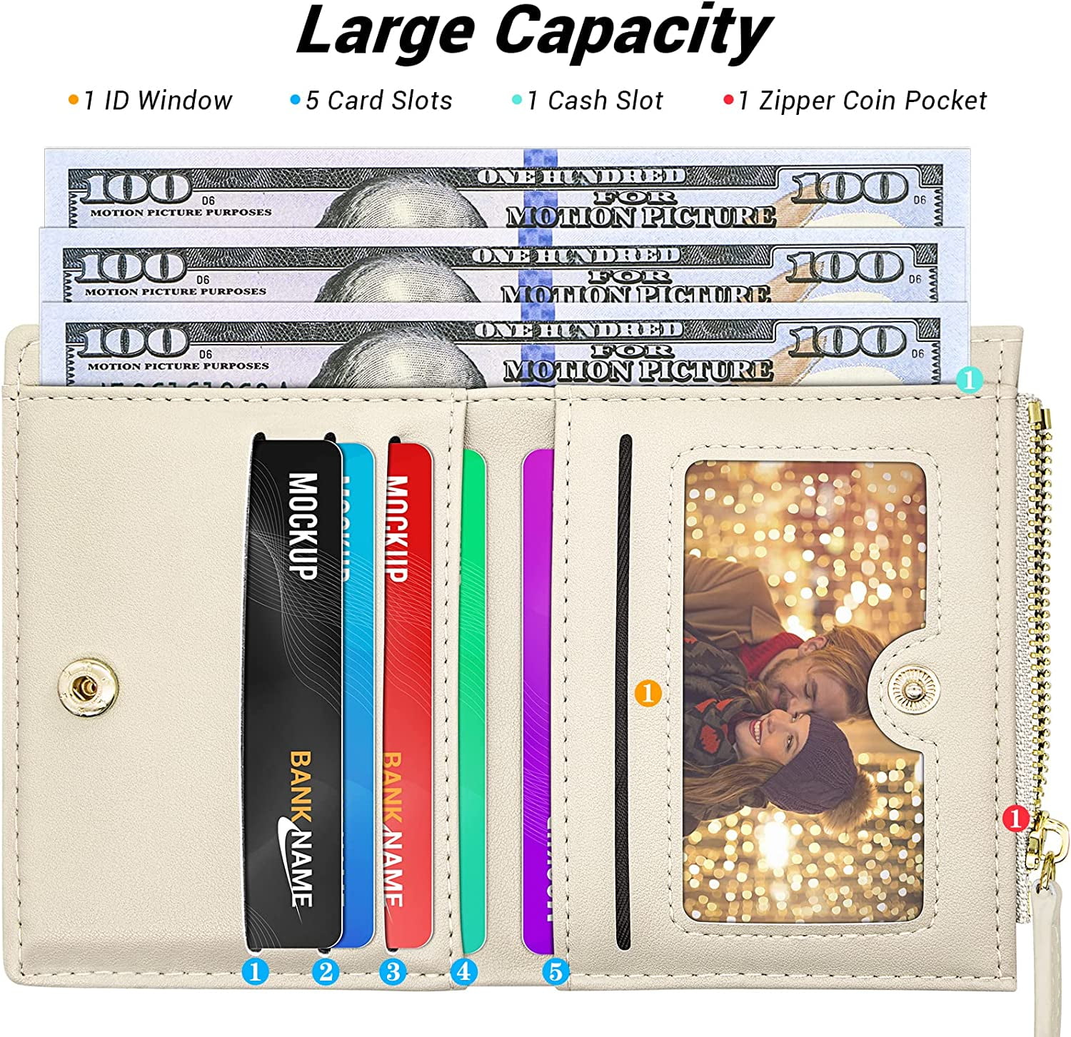  FOXLOVER Womens Faux Leather Wallet Small Signature RFID  Blocking Card Holder Multi-function Bifold Wallet with Coin Pocket (brown1)  : Clothing, Shoes & Jewelry