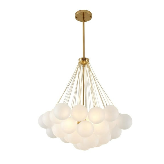 Bethel International Chandelier Gold Metal & Glass