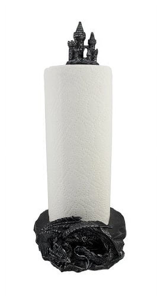 Medieval Dragon and Castle Paper Towel Holder Kitchen Decor