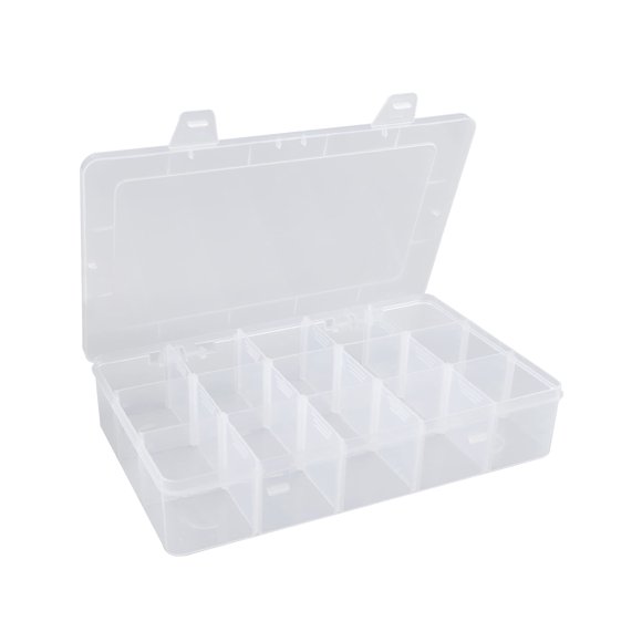 Caja organizadora de plástico Hlotmeky, 15 rejillas grandes, caja de aparejos