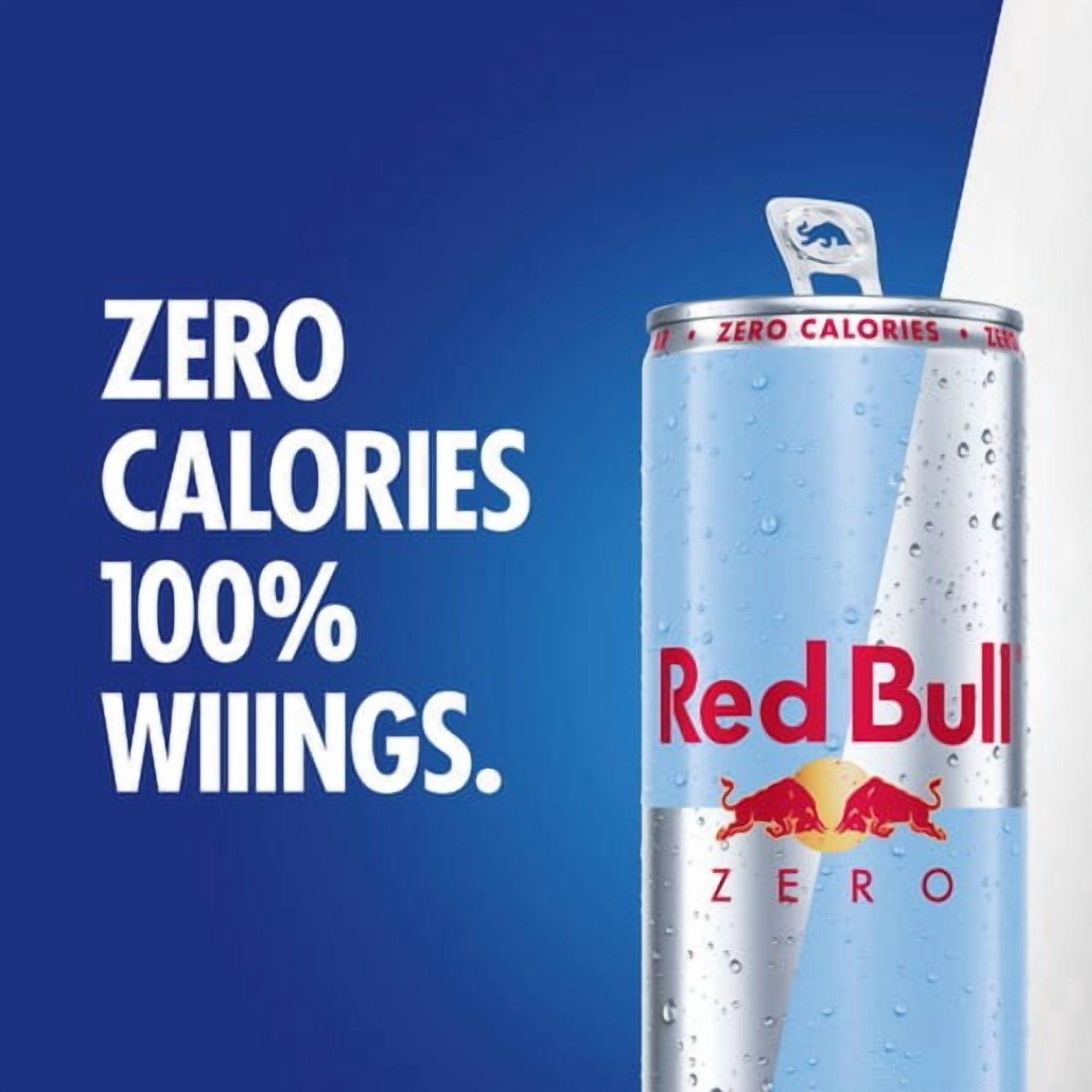 Red Bull Energy Drink Zero 8 x 250ml, British Import (Pack of 2)