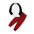 thumbnail image 5 of Gyratedream Family Matching Christmas PJ's Cotton Snowman Tops Plaid Pants 2-Piece Sleepwear, 5 of 13