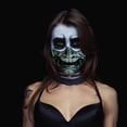 thumbnail image 3 of Half Face Oni Mask Black Resin Halloween Mask 1 Pack for Masquerade Party Accessory, 3 of 4