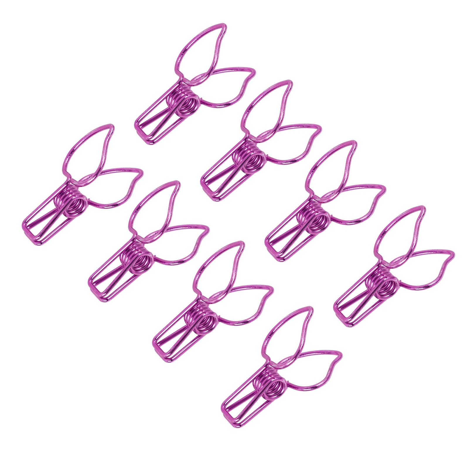 M Buder 100pcs Binder Clips Cute Cartoon Peach Shape Metal Long Tail Clips Office Account Paper Clamps, Purple (7.87 inches / 20 cm)