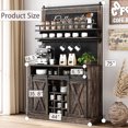 thumbnail image 2 of Ataucjin Coffee Bar Cabinet, Farmhouse Buffet Cabinet with Storage, 75" Tall Bar Cabinet Kitchen Buffet Sideboard with Sliding Barn Door, Coffee Hutch Cabinet for Dining Room, 2 of 7