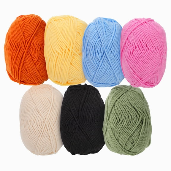 HONMEET Milk Cotton Yarn 7 Pcs Soft Knitting Crochet Accessories