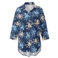 thumbnail image 4 of Xoenoiee Octopus Print Button Down Swimsuit Coverups for Women, V Neck Bathing Suits Cover Ups Shirt Long Sleeve Bikini Cover Up Beach Dress for Women, M, 4 of 7