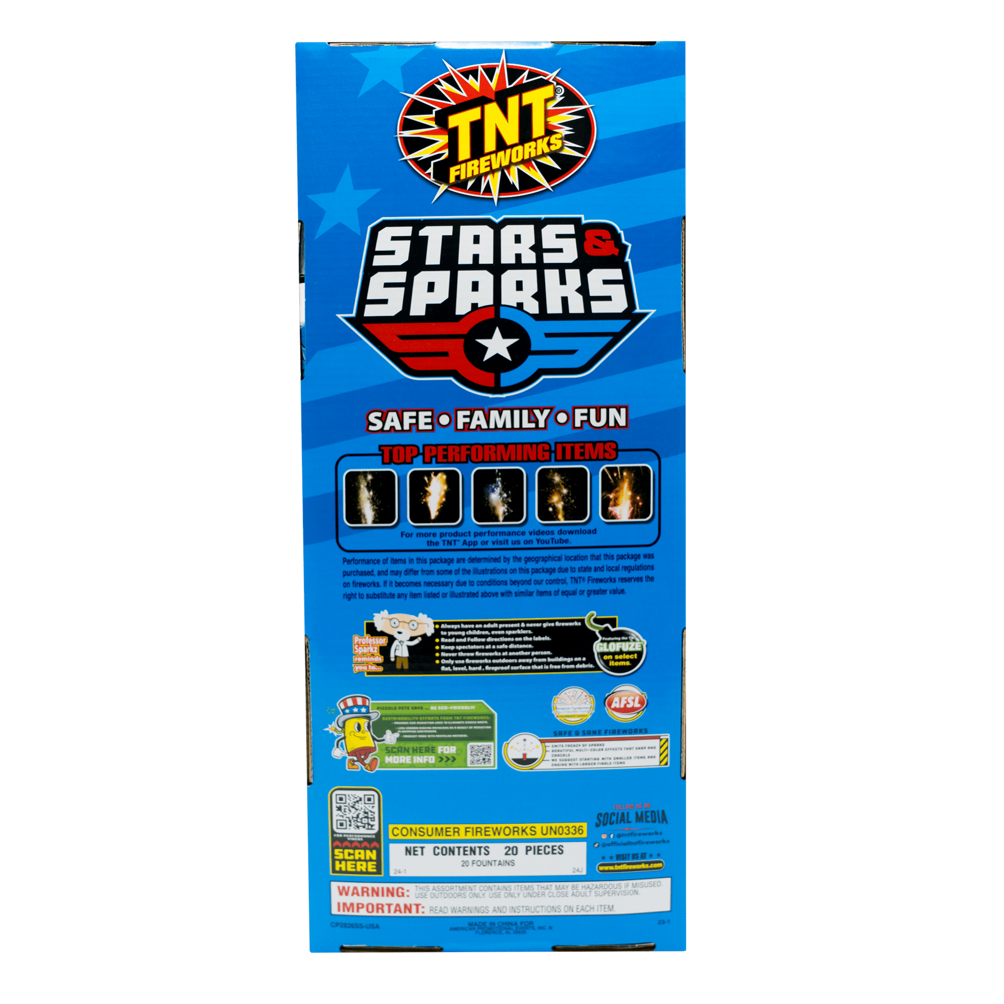 TNT Fireworks Stars and Sparks Ground Based Fountain Fireworks Assortment, Party