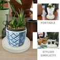 thumbnail image 3 of Raindrops Beige Indoor Planter Stand with Wheels, 1 Set, 14x14x2 Inches, Garden Plant Holder for Home and Patio, 3 of 8