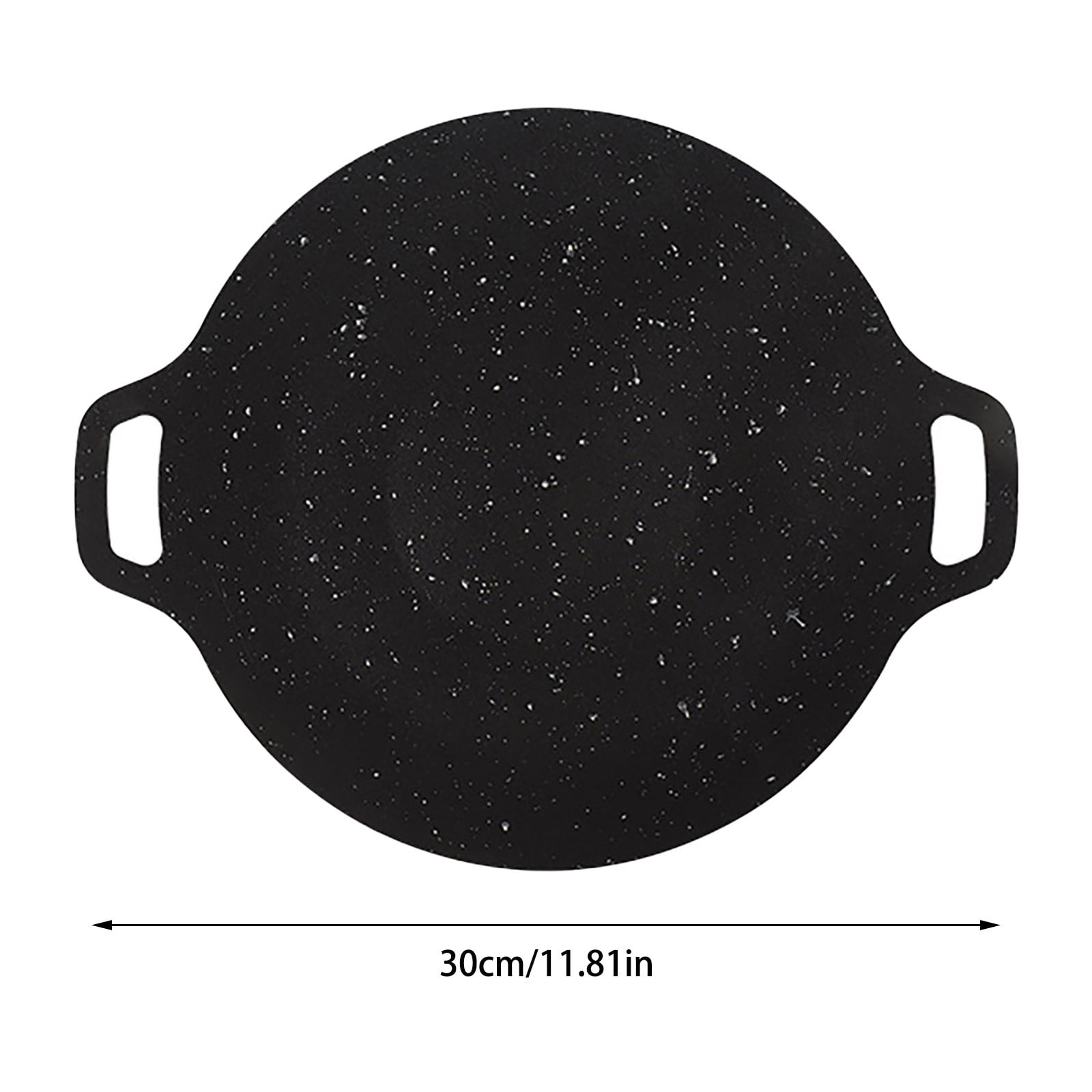 Non-Stick Round Cast Iron Grill Pan – Korean BBQ Griddle for Indoor/Outdoor Cooking, Baking & Camping, Heavy-Duty & Multi-Functional