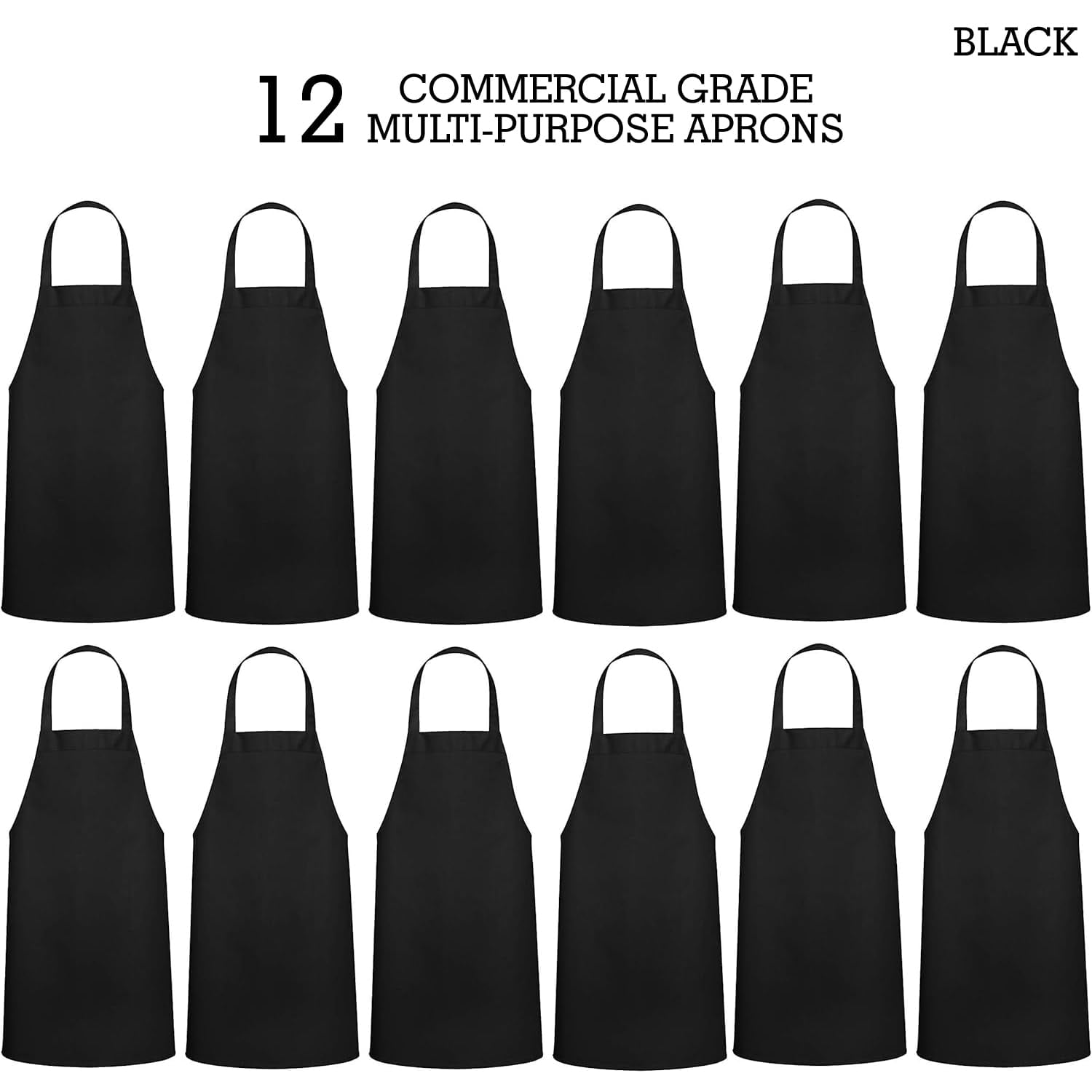 Cooking Aprons Chef - 12 Pack Waterproof Heavy Duty for Kitchen Restaurant Grilling