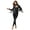 Black, variant on Women Shiny Rhinestone Tassel Jumpsuit Gymnastics Ballet Latin Dance Clothes Burgundy S