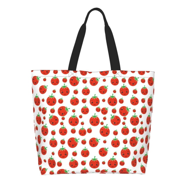 Disketp Hand Drawn Tomatoes Bolsa Tote Estampada para Mujer, Bolso de Hombro y de Mano para Compras y Viajes