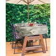 thumbnail image 3 of Fsddascl Watercolor Flowers Outdoor Tablecloth - 60x84 Inch Rectangle Dining Table Cover, Farm Daisies Vintage Street Art Waterproof Outdoor Table Cloth with Umbrella Hole & Zipper for Picnic/Patio, 3 of 7