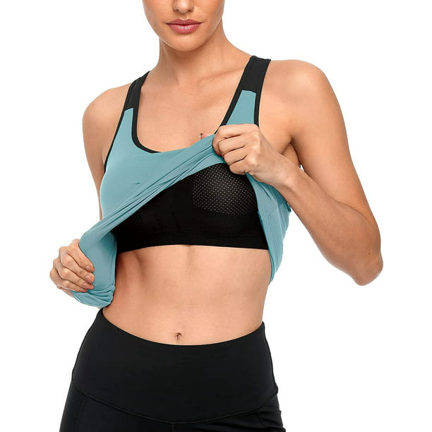 Womens Workout Tank Top with Built in Bra Backless Athletic Yoga Running  Shirt