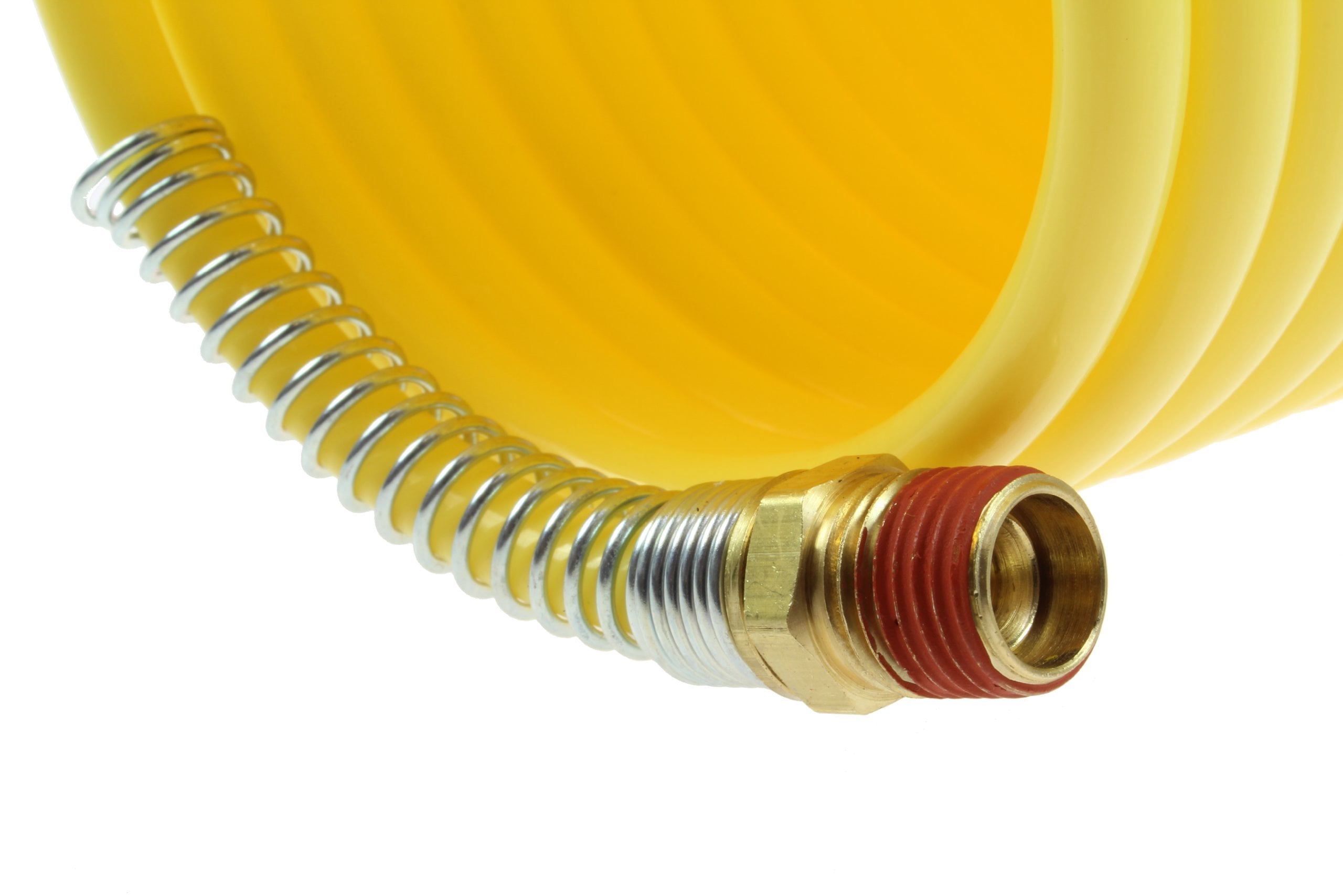 Nylon Self-Storing Air Hoses, 1/4 in I.D., 17 ft, 2 Swivel Fittings